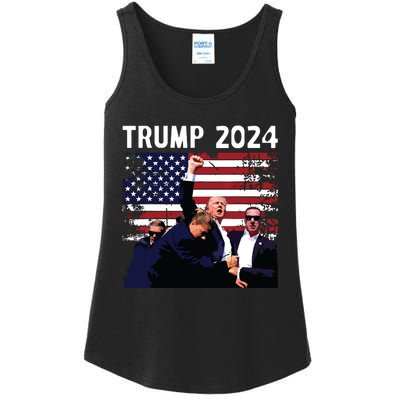 Us Flag Donald Trump Election Rally Shooting 2024 Ladies Essential Tank