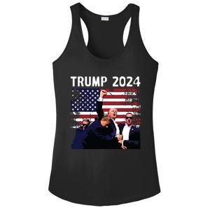 Us Flag Donald Trump Election Rally Shooting 2024 Ladies PosiCharge Competitor Racerback Tank