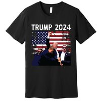 Us Flag Donald Trump Election Rally Shooting 2024 Premium T-Shirt