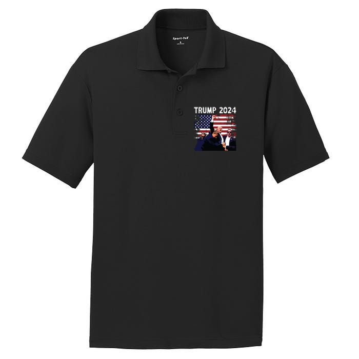 Us Flag Donald Trump Election Rally Shooting 2024 PosiCharge RacerMesh Polo