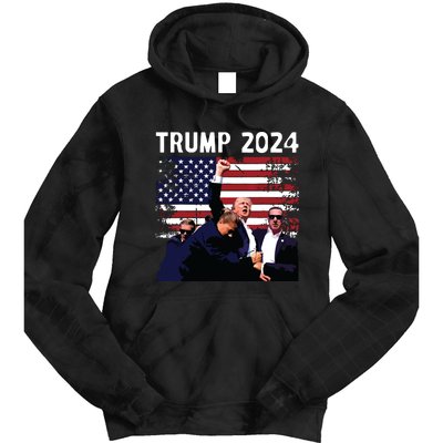 Us Flag Donald Trump Election Rally Shooting 2024 Tie Dye Hoodie