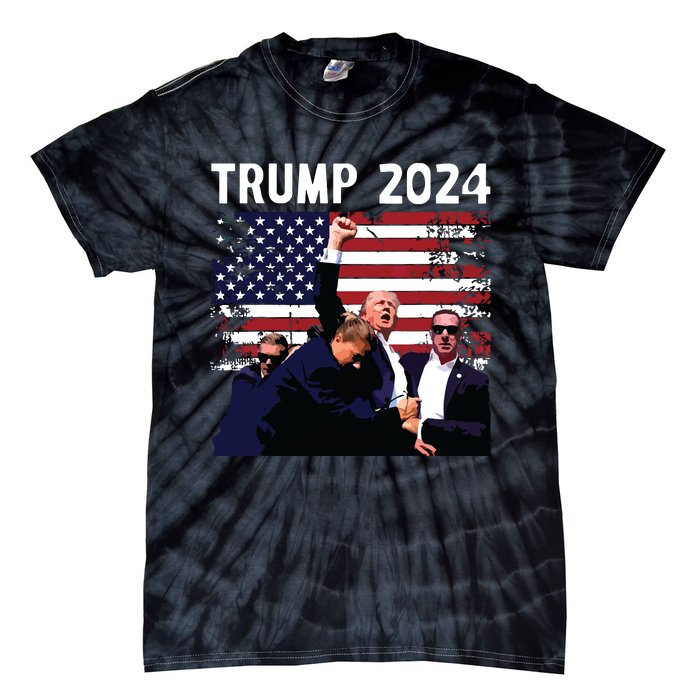 Us Flag Donald Trump Election Rally Shooting 2024 Tie-Dye T-Shirt