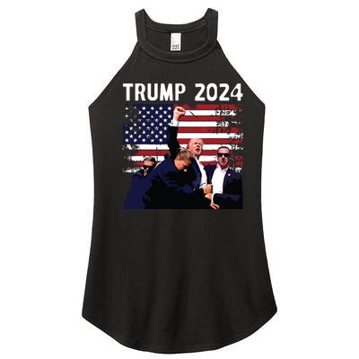 Us Flag Donald Trump Election Rally Shooting 2024 Women's Perfect Tri Rocker Tank