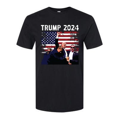 Us Flag Donald Trump Election Rally Shooting 2024 Softstyle CVC T-Shirt