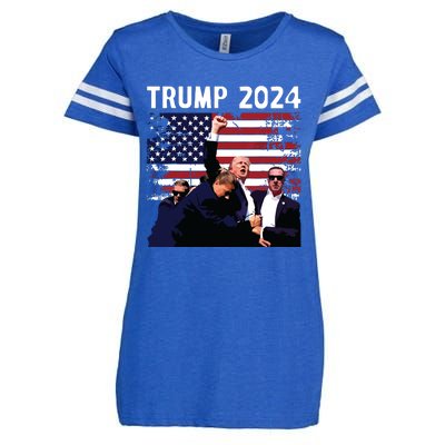 Us Flag Donald Trump Election Rally Shooting 2024 Enza Ladies Jersey Football T-Shirt