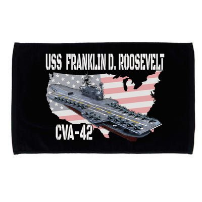 USS Franklin D. Roosevelt CVA 42 Aircraft Carrier Veterans Microfiber Hand Towel