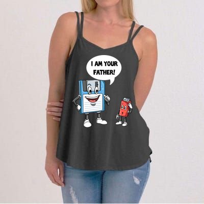 Usb Floppy Disk Your Father Computer Engineering Geeks Nerds Meaningful Gift Women's Strappy Tank