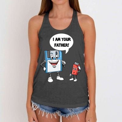 Usb Floppy Disk Your Father Computer Engineering Geeks Nerds Meaningful Gift Women's Knotted Racerback Tank