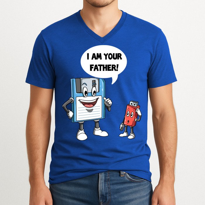 Usb Floppy Disk Your Father Computer Engineering Geeks Nerds Meaningful Gift V-Neck T-Shirt