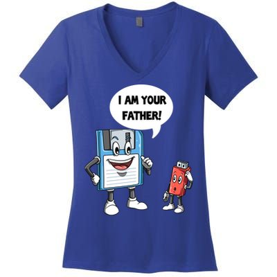 Usb Floppy Disk Your Father Computer Engineering Geeks Nerds Meaningful Gift Women's V-Neck T-Shirt