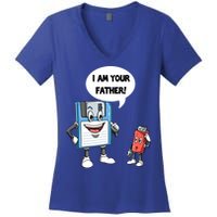 Usb Floppy Disk Your Father Computer Engineering Geeks Nerds Meaningful Gift Women's V-Neck T-Shirt