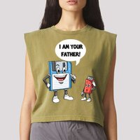 Usb Floppy Disk Your Father Computer Engineering Geeks Nerds Meaningful Gift Garment-Dyed Women's Muscle Tee