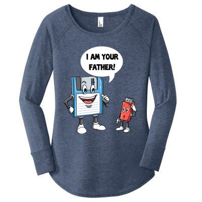 Usb Floppy Disk Your Father Computer Engineering Geeks Nerds Meaningful Gift Women's Perfect Tri Tunic Long Sleeve Shirt