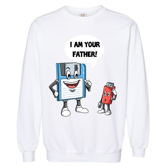 Usb Floppy Disk Your Father Computer Engineering Geeks Nerds Meaningful Gift Garment-Dyed Sweatshirt
