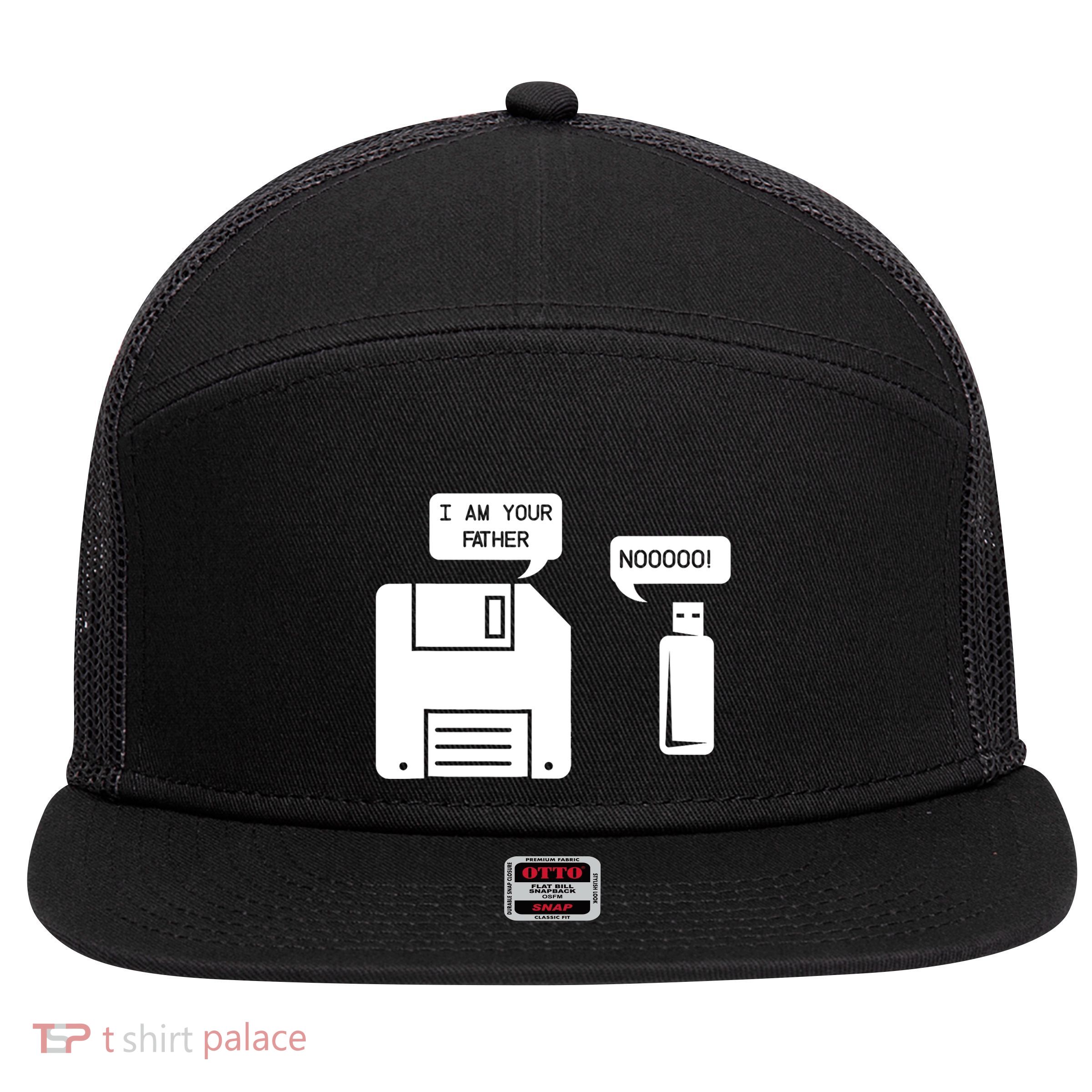 Usb Floppy Disk I Am Your Father Meaningful Gift Geek Funny Gift Cute Gift 7 Panel Mesh Trucker Snapback Hat