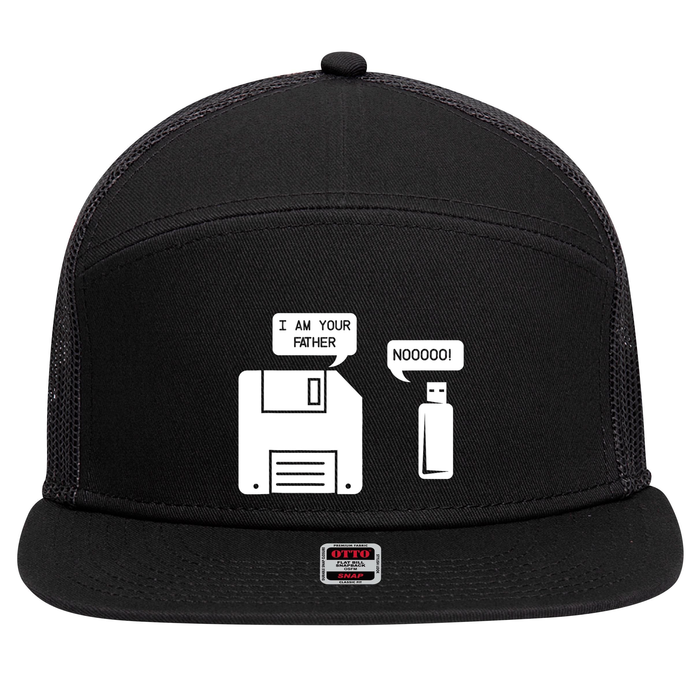 Usb Floppy Disk I Am Your Father Meaningful Gift Geek Funny Gift Cute Gift 7 Panel Mesh Trucker Snapback Hat