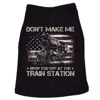 Usa Flag Dont Make Me Drop You Off At The Train Station Doggie Tank