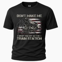 Usa Flag Dont Make Me Drop You Off At The Train Station Cooling Performance Crew T-Shirt