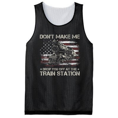 Usa Flag Dont Make Me Drop You Off At The Train Station Mesh Reversible Basketball Jersey Tank