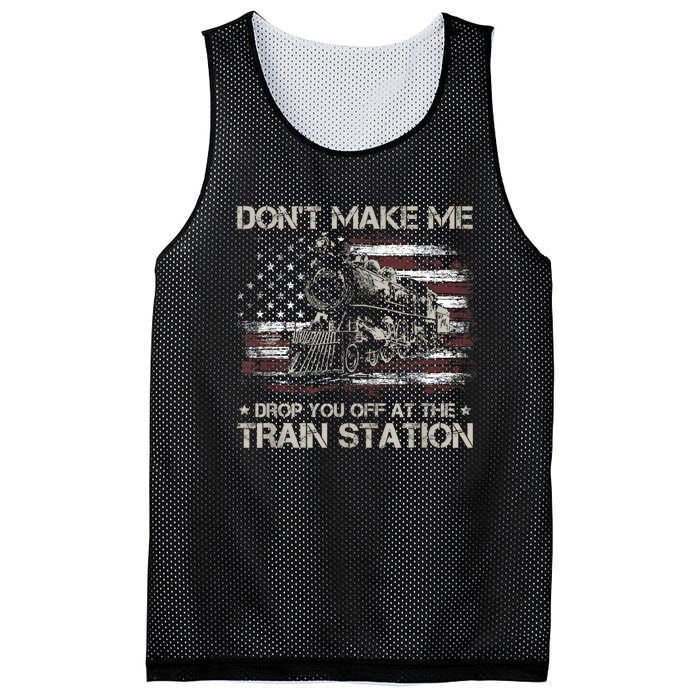 Usa Flag Dont Make Me Drop You Off At The Train Station Mesh Reversible Basketball Jersey Tank