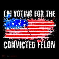 Us Flag Distressed Style I Am Voting For Convicted Felon High Crown Mesh Back Trucker Hat