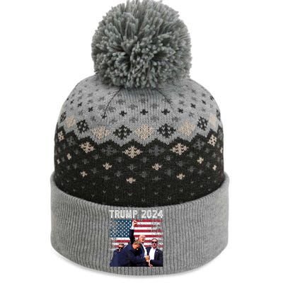 Us Flag Donald Trump Election Rally Shooting 2024 Gift The Baniff Cuffed Pom Beanie