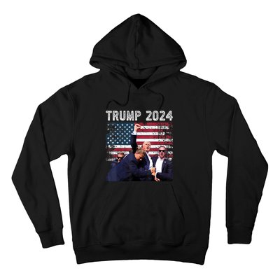 Us Flag Donald Trump Election Rally Shooting 2024 Gift Hoodie