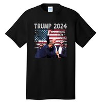 Us Flag Donald Trump Election Rally Shooting 2024 Gift Tall T-Shirt