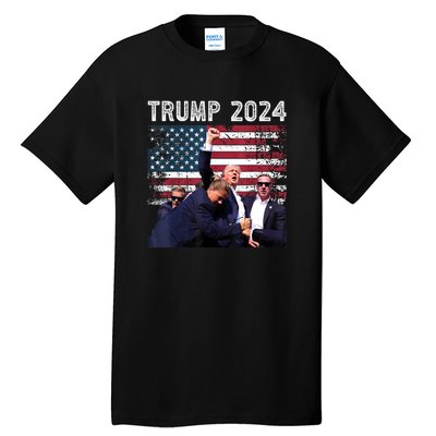 Us Flag Donald Trump Election Rally Shooting 2024 Gift Tall T-Shirt