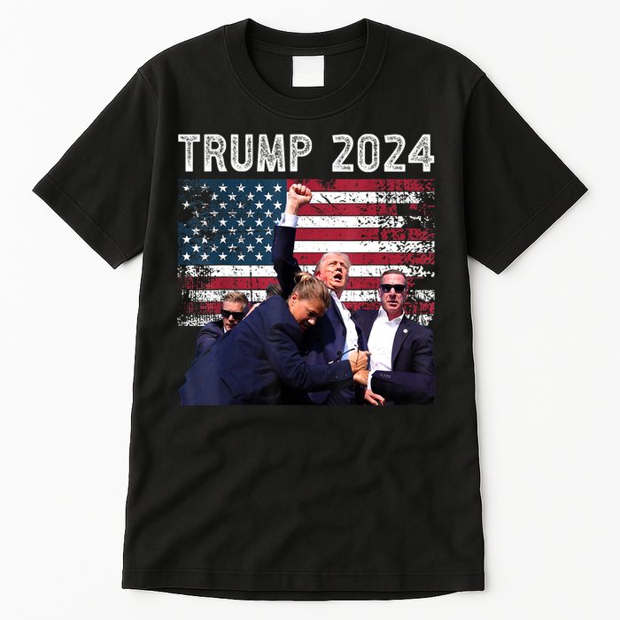 Us Flag Donald Trump Election Rally Shooting 2024 Gift Tall T-Shirt