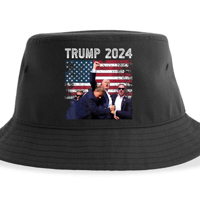 Us Flag Donald Trump Election Rally Shooting 2024 Gift Sustainable Bucket Hat