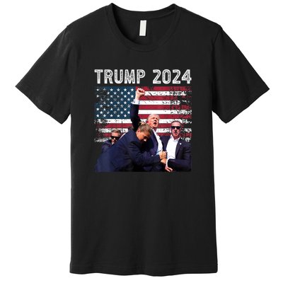 Us Flag Donald Trump Election Rally Shooting 2024 Gift Premium T-Shirt