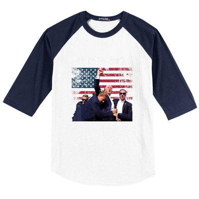 Us Flag Donald Trump Election Rally Shooting 2024 Gift Baseball Sleeve Shirt