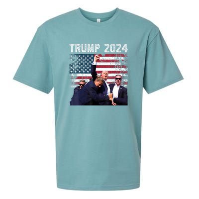 Us Flag Donald Trump Election Rally Shooting 2024 Gift Sueded Cloud Jersey T-Shirt