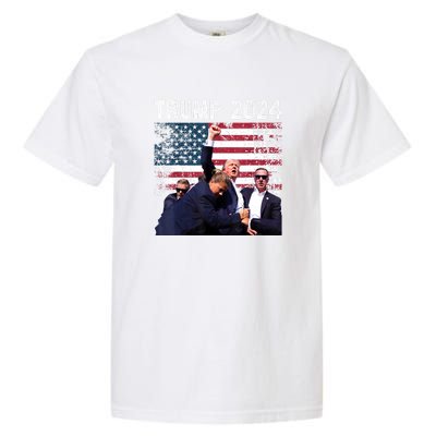 Us Flag Donald Trump Election Rally Shooting 2024 Gift Garment-Dyed Heavyweight T-Shirt