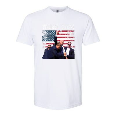 Us Flag Donald Trump Election Rally Shooting 2024 Gift Softstyle CVC T-Shirt