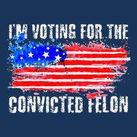 Us Flag Distressed Style I Am Voting For Convicted Felon Flat Bill Trucker Hat