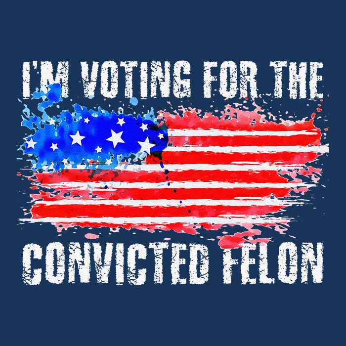 Us Flag Distressed Style I Am Voting For Convicted Felon Flat Bill Trucker Hat