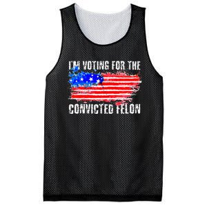 Us Flag Distressed Style I Am Voting For Convicted Felon Mesh Reversible Basketball Jersey Tank