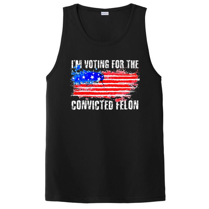 Us Flag Distressed Style I Am Voting For Convicted Felon PosiCharge Competitor Tank