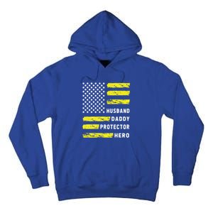 Us Flag Distressed Husband Daddy Protector Hero Cool Father Great Gift Tall Hoodie