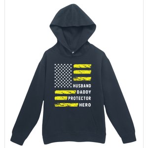 Us Flag Distressed Husband Daddy Protector Hero Cool Father Great Gift Urban Pullover Hoodie