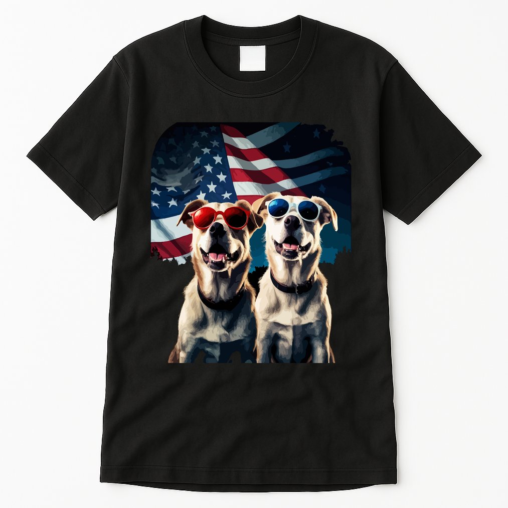 Usa Flag Dog Tall T-Shirt