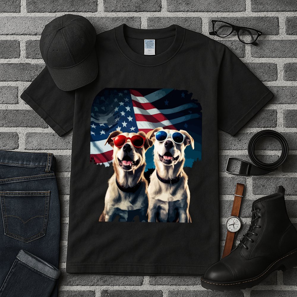 Usa Flag Dog Tall T-Shirt