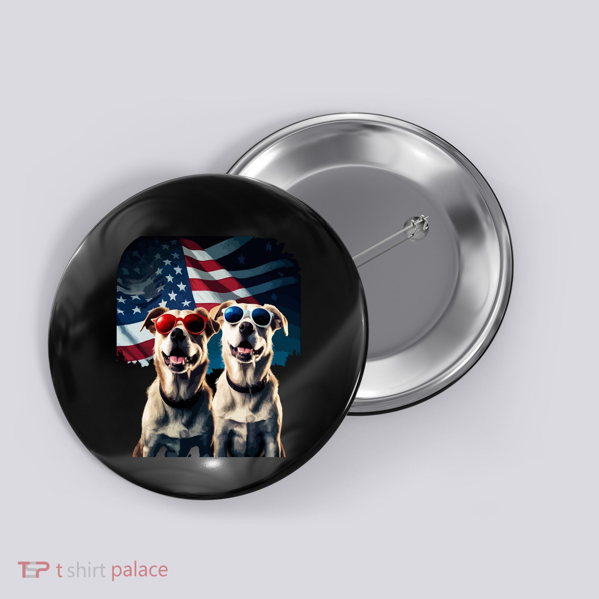 Usa Flag Dog Button