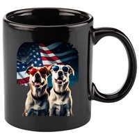 Usa Flag Dog 11oz C Handle Ceramic Mug
