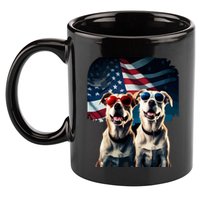Usa Flag Dog 11oz C Handle Ceramic Mug