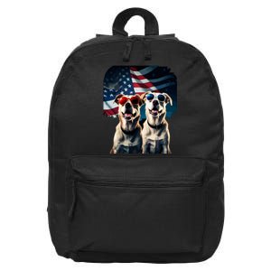 Usa Flag Dog 16 in Basic Backpack