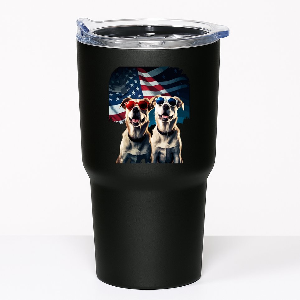 Usa Flag Dog Tumbler