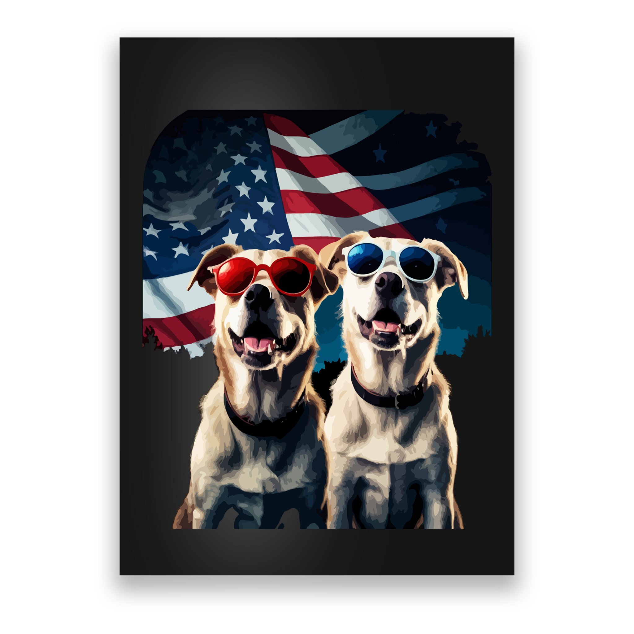Usa Flag Dog Poster